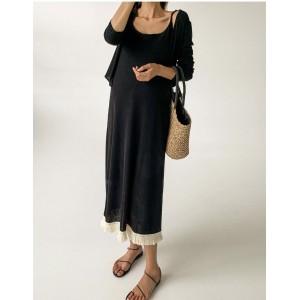 momnuri - 孕婦裝調節帶連身裙外套♡韓國孕婦裝連身裙